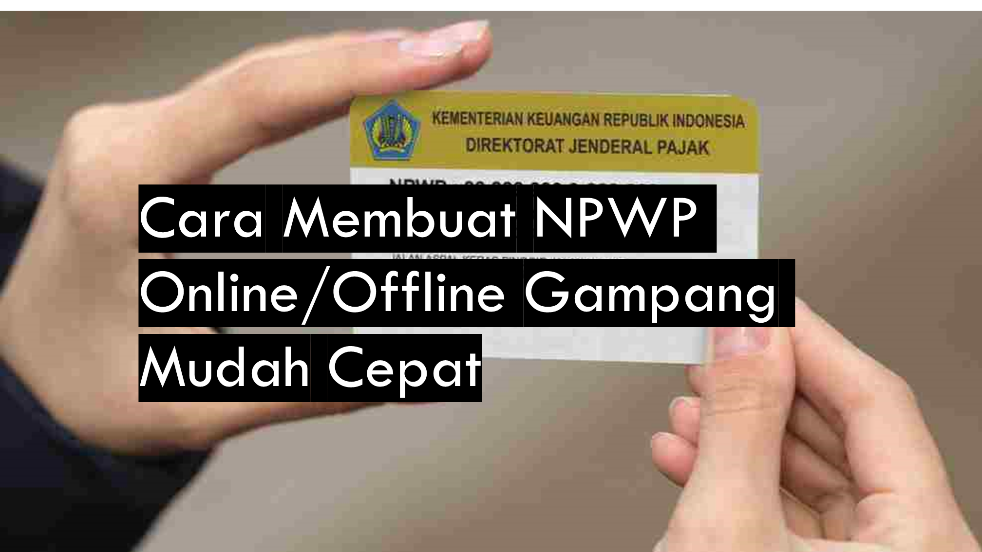 Cara Membuat NPWP Online/Offline Gampang Mudah Cepat Kabehaya